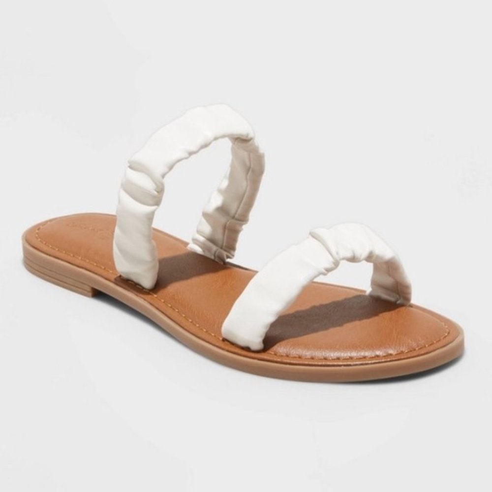 Willow Scrunch Band Sandals Bone - Universal Thread 8